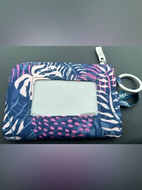 Baggallini Navy & Pink Tropical Leaf ID Card Holder